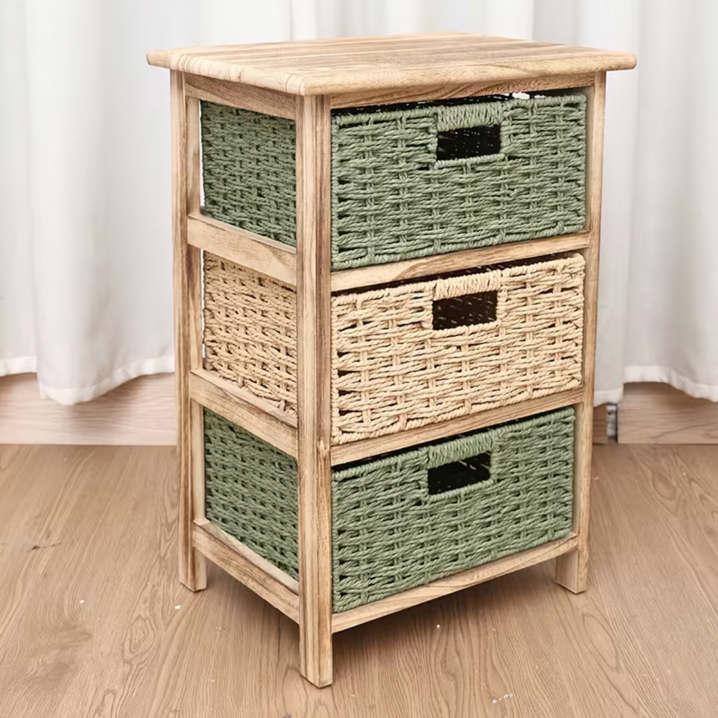 Solid Wood Minimalist Bedside Cabinet