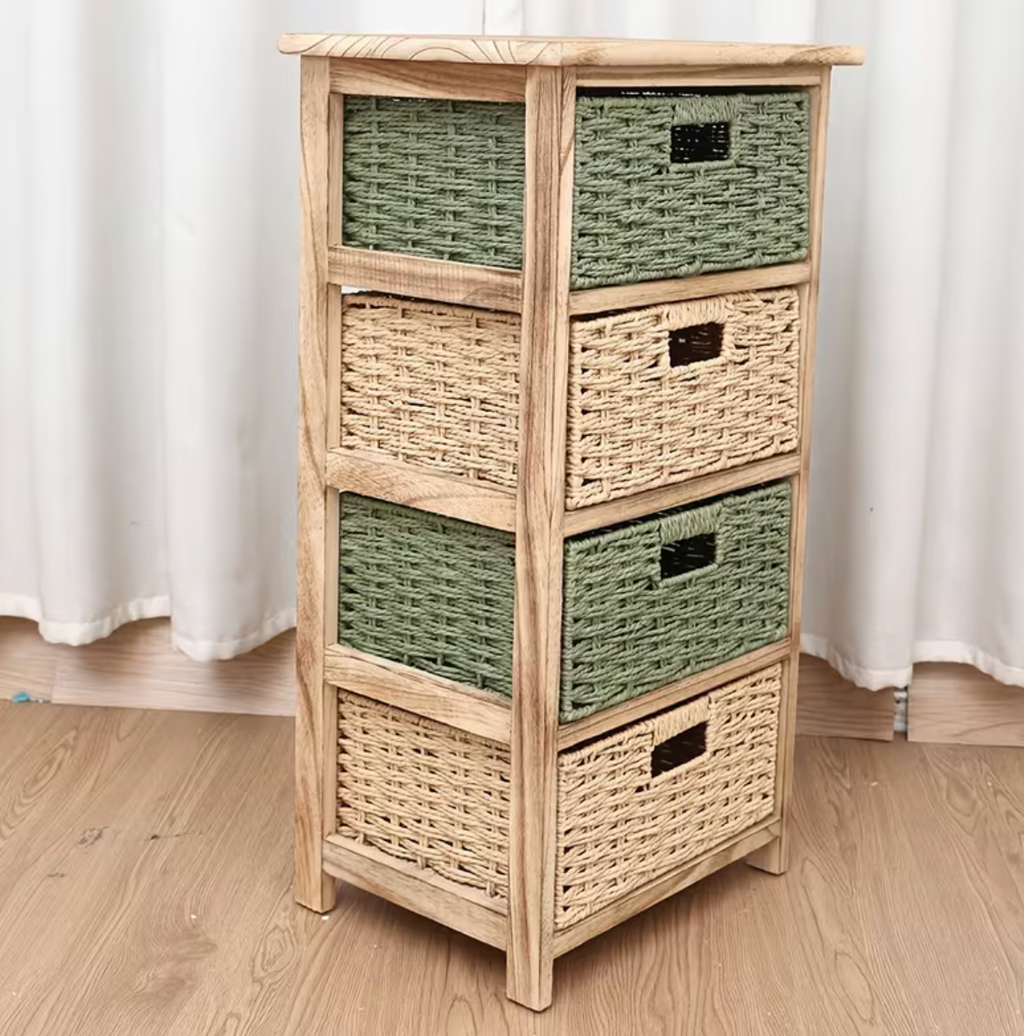 Solid Wood Minimalist Bedside Cabinet