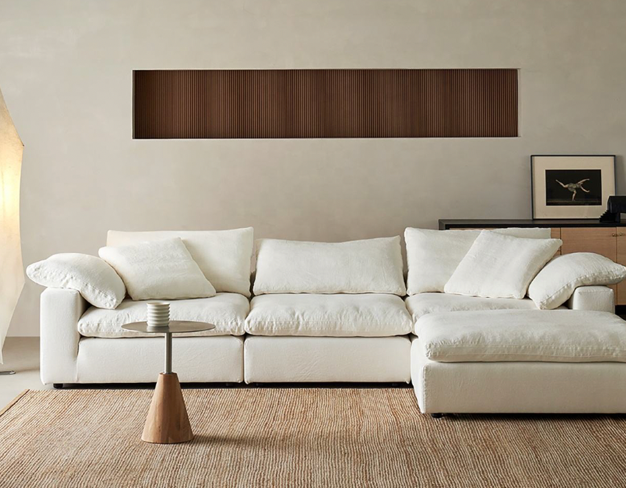 Italian-Inspired Modular L-Shape Linen Sofa
